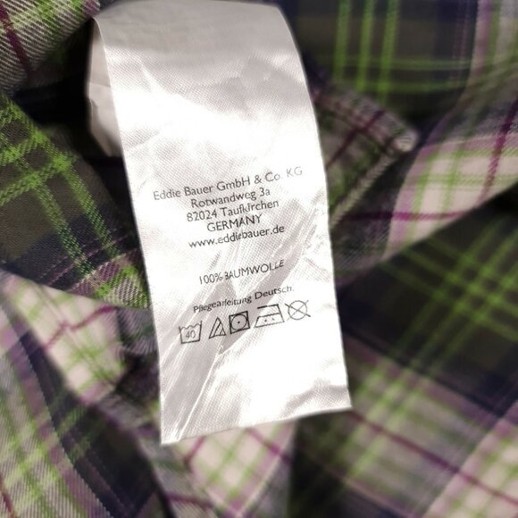 EDDIE BAUER Shirt Womens Medium Long Sleeve Check Button Up - Picture 4 of 8